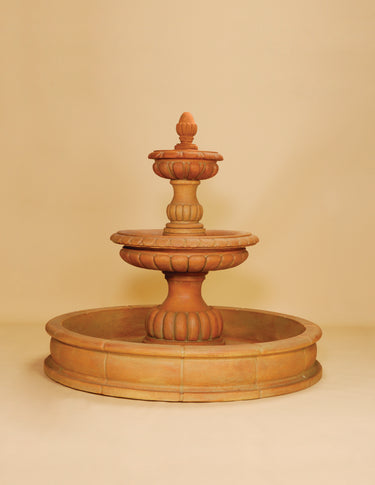 Ambra Two Tier Pond Outdoor Cast Stone Garden Fountain – Timeless Elegance in a Wide Basin Design